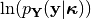 \ln(p_{\mathbf{Y}}(\mathbf{y}|\boldsymbol{\kappa}))