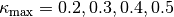 \kappa_{\textrm{max}}=0.2,0.3,0.4,0.5
